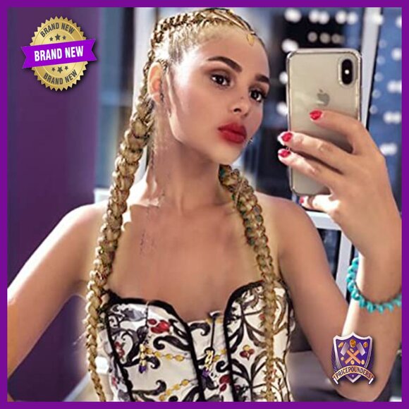 32-Inch Full Lace Front Box Braid Wig with Baby Hair, Heat Resistant main image 7